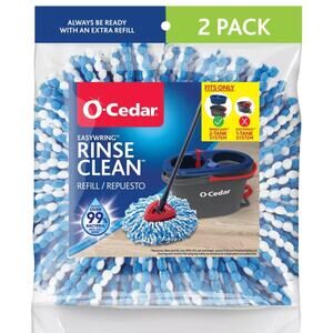 O-Cedar Easy Wring Rinse Clean Spin Mop Head Replacement 2-Tank System